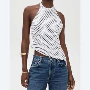 Reformation Black and White Polka Dot Tank Top
